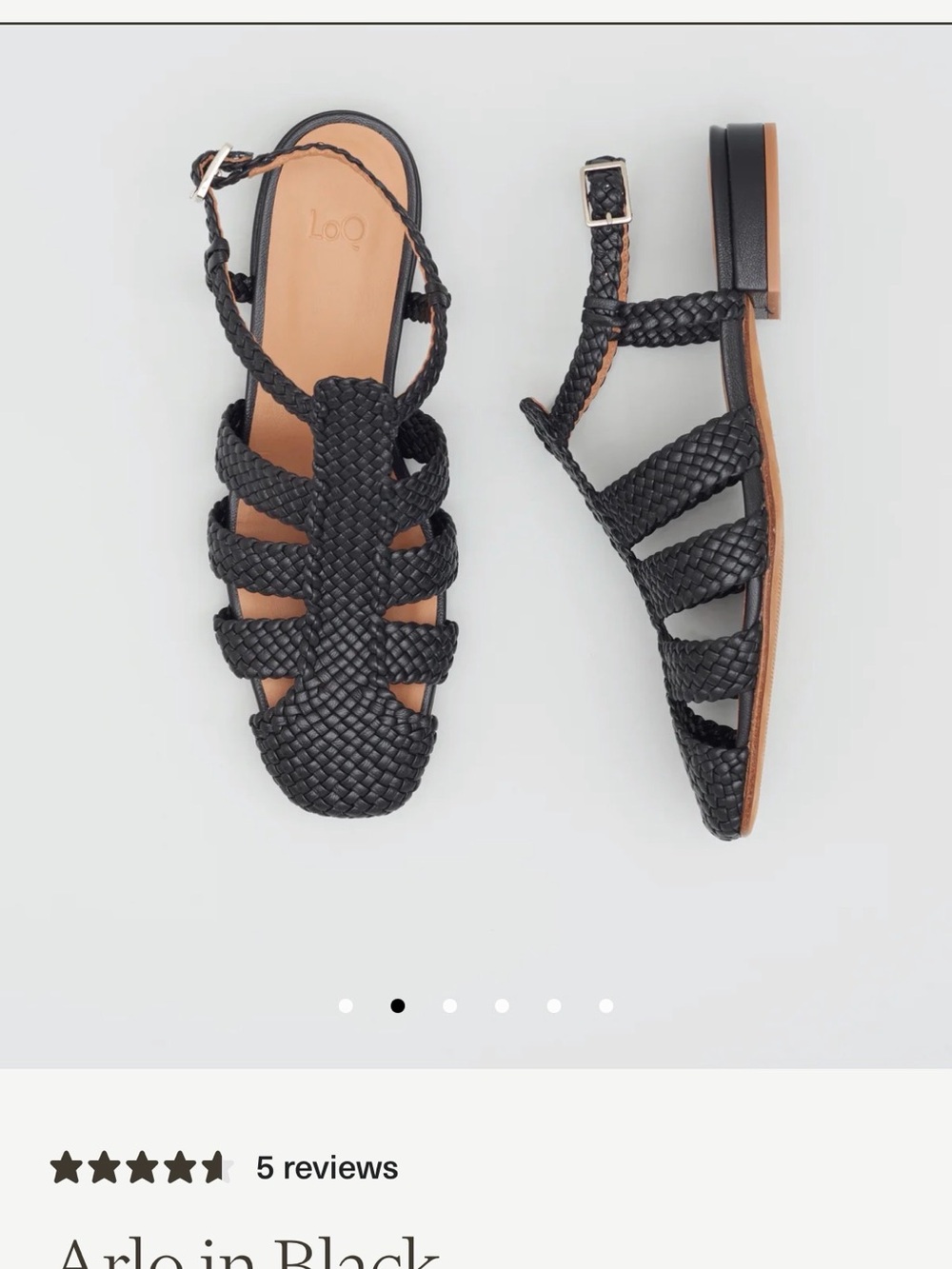 LOQ Black Braided Leather Sandals — Women